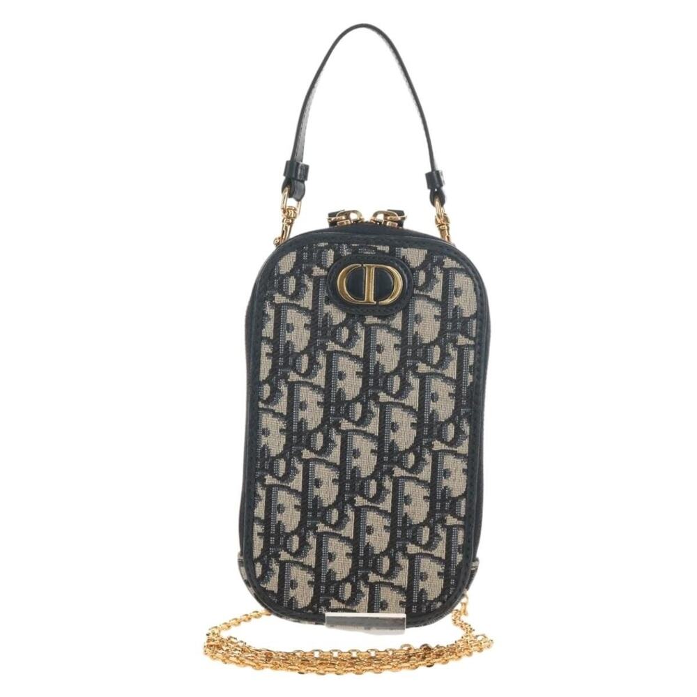 Dior Trotter Montaigne Chain Crossbody Bag Navy